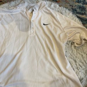 White Nike Dri fit polo